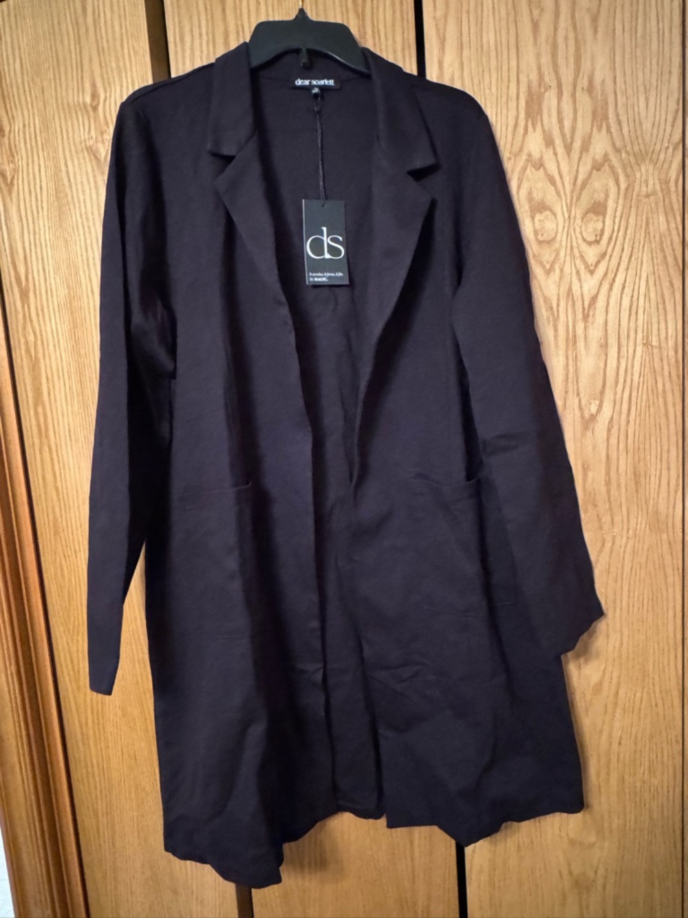 Dear Scarlett Black Open-Front Blazer Coat